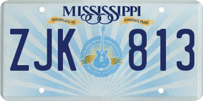 MS license plate ZJK813