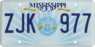 MS license plate ZJK977