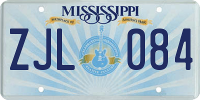MS license plate ZJL084