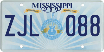 MS license plate ZJL088