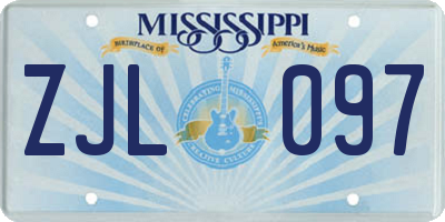 MS license plate ZJL097