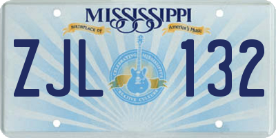 MS license plate ZJL132