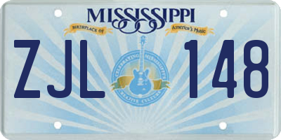 MS license plate ZJL148