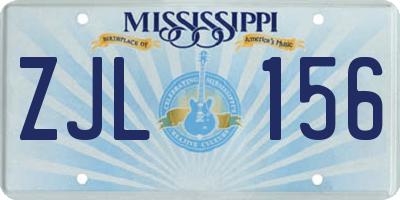 MS license plate ZJL156