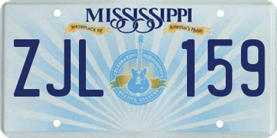 MS license plate ZJL159
