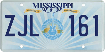 MS license plate ZJL161