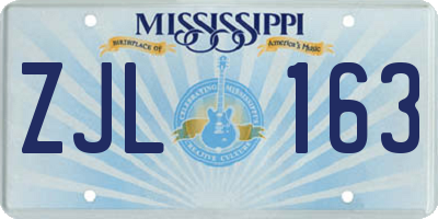 MS license plate ZJL163