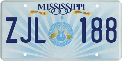 MS license plate ZJL188