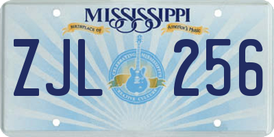 MS license plate ZJL256