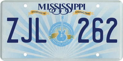MS license plate ZJL262