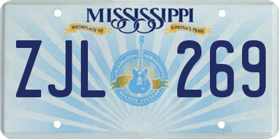 MS license plate ZJL269