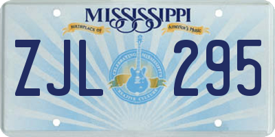 MS license plate ZJL295