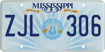 MS license plate ZJL306