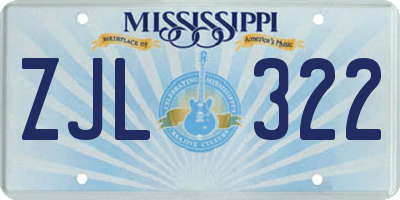MS license plate ZJL322