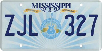 MS license plate ZJL327