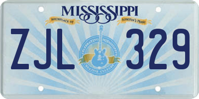MS license plate ZJL329