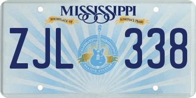 MS license plate ZJL338