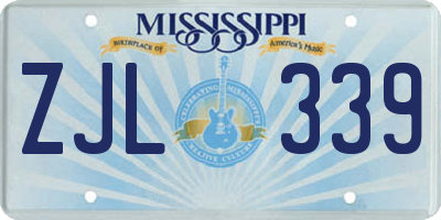 MS license plate ZJL339