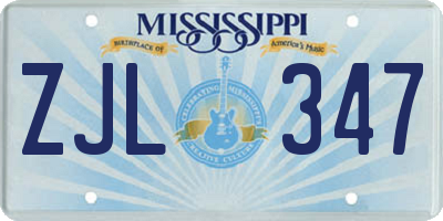 MS license plate ZJL347
