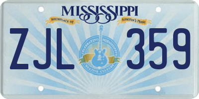 MS license plate ZJL359
