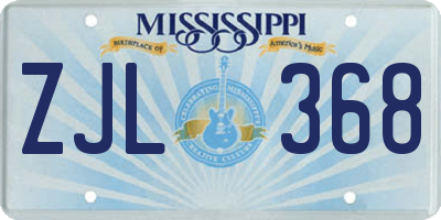 MS license plate ZJL368