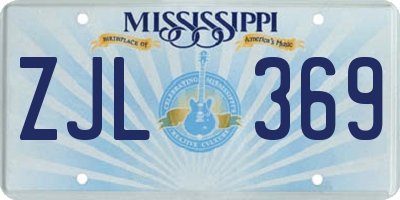 MS license plate ZJL369
