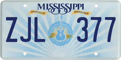 MS license plate ZJL377