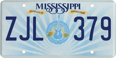 MS license plate ZJL379
