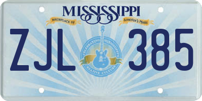 MS license plate ZJL385