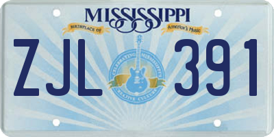 MS license plate ZJL391