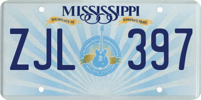 MS license plate ZJL397
