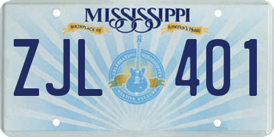 MS license plate ZJL401
