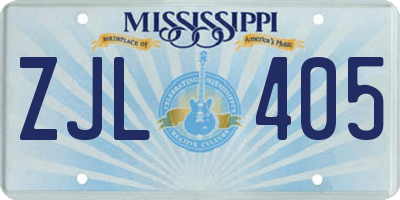 MS license plate ZJL405