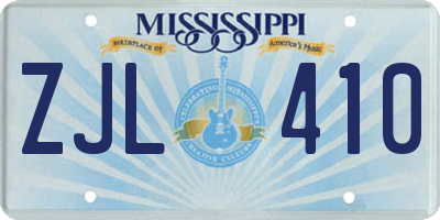 MS license plate ZJL410