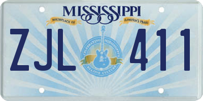 MS license plate ZJL411