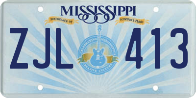 MS license plate ZJL413