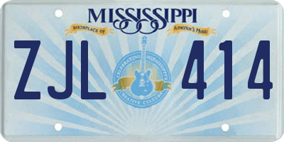 MS license plate ZJL414
