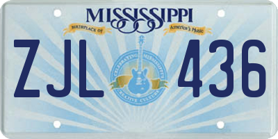 MS license plate ZJL436