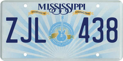 MS license plate ZJL438