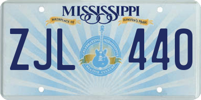 MS license plate ZJL440