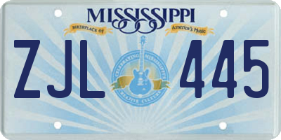 MS license plate ZJL445