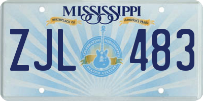 MS license plate ZJL483
