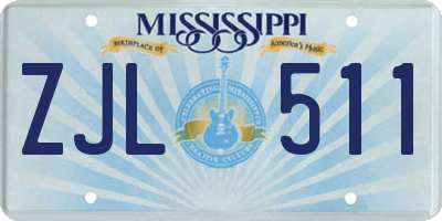 MS license plate ZJL511