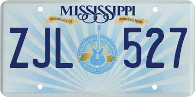 MS license plate ZJL527