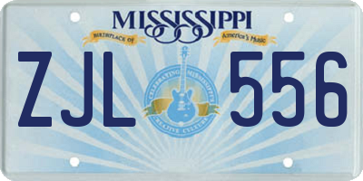 MS license plate ZJL556