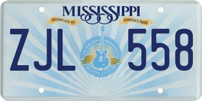 MS license plate ZJL558