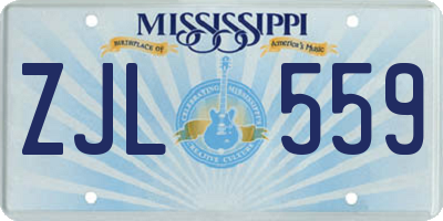 MS license plate ZJL559