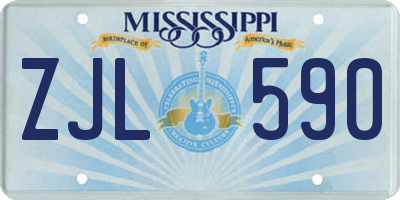 MS license plate ZJL590