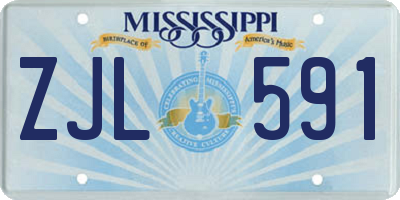 MS license plate ZJL591