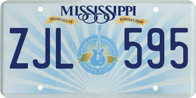 MS license plate ZJL595